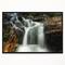 Designart - Slow Motion Waterfall on Rocks - Landscape Framed Canvas Art Print